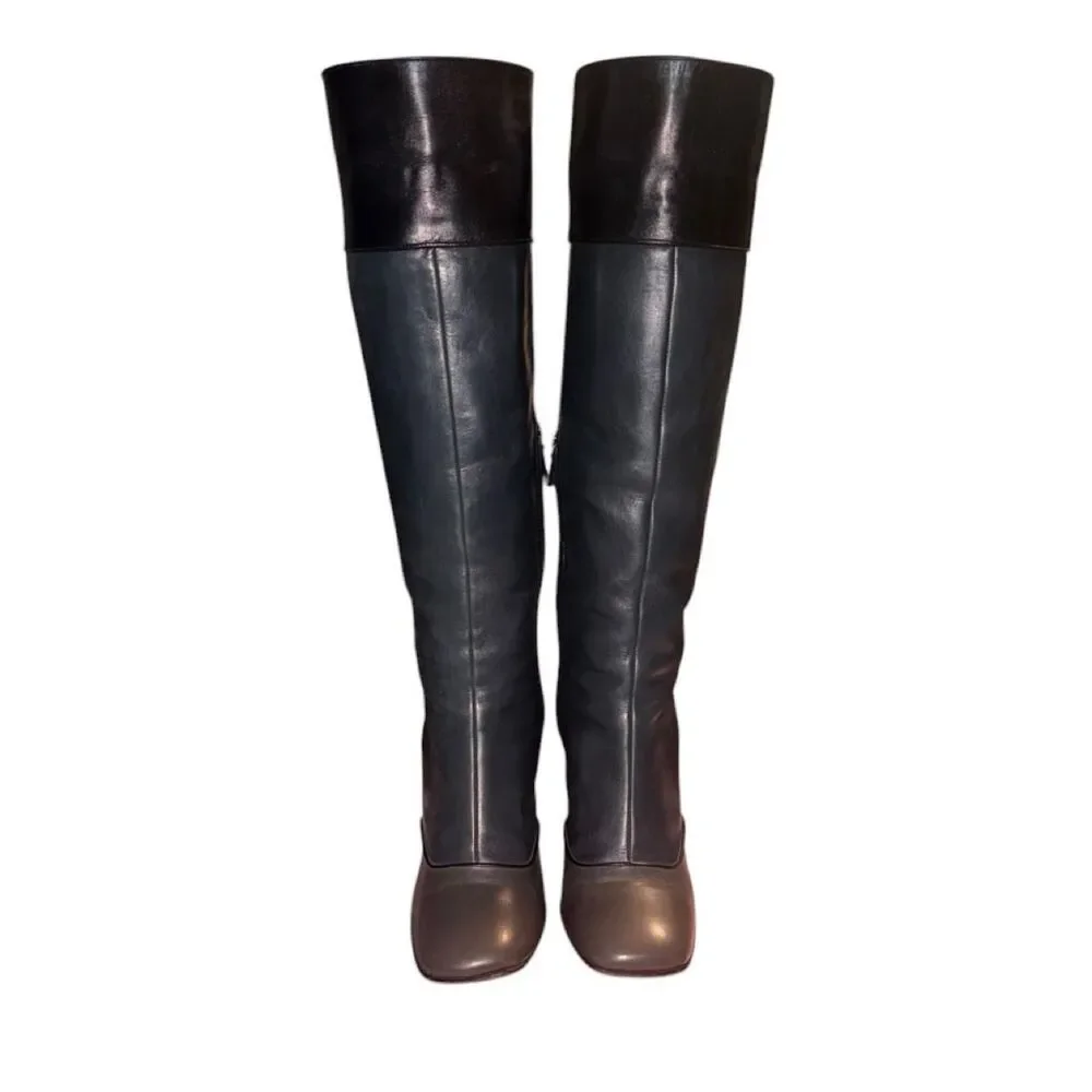 Vintage 2002 Louis Vuitton Marc Jacobs Era Colorblock Patchwork boots 5